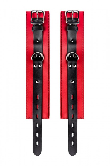 Красно-черные оковы на ноги из кожи - ToyFa - купить с доставкой в Белгороде