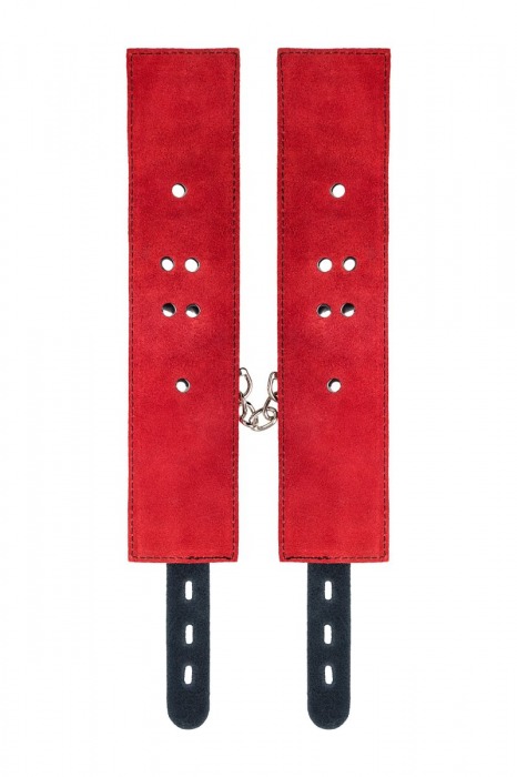 Красно-черные оковы на ноги из кожи - ToyFa - купить с доставкой в Белгороде