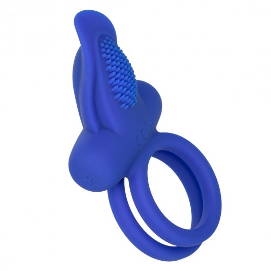 Синее перезаряжаемое эрекционное кольцо Silicone Rechargeable Dual Pleaser Enhancer - California Exotic Novelties - в Белгороде купить с доставкой