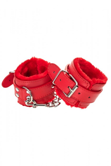 Красные наручники Anonymo из искусственной кожи - ToyFa - купить с доставкой в Белгороде