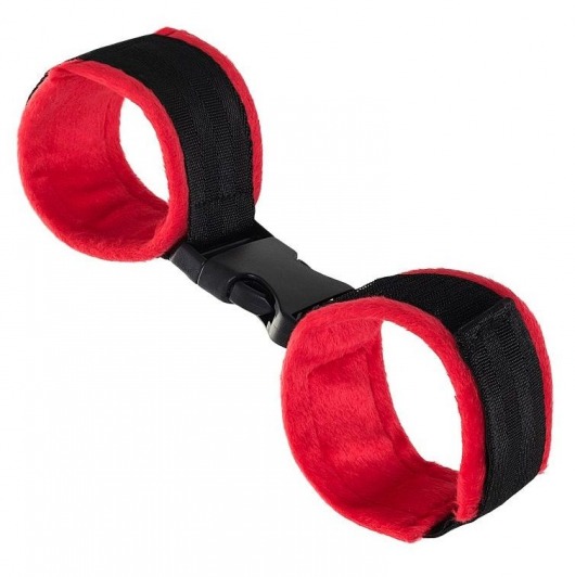 Красно-черные велюровые оковы Anonymo - ToyFa - купить с доставкой в Белгороде