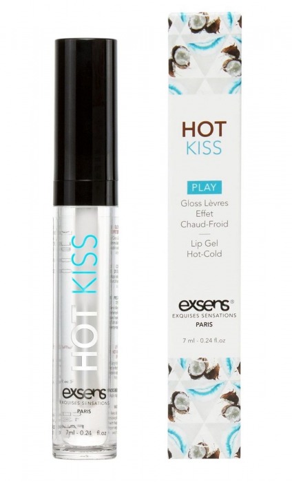 Блеск для губ Hot Kiss Coconut с ароматом кокоса - 7 мл. - Exsens - купить с доставкой в Белгороде