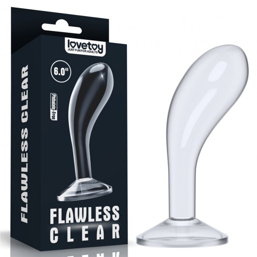 Прозрачный стимулятор простаты Flawless Clear Prostate Plug - 15 см. - Lovetoy - в Белгороде купить с доставкой