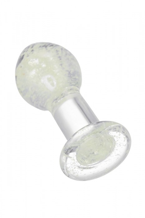 Прозрачная, светящаяся в темноте анальная втулка - 6,5 см. - Sexus