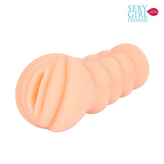 Телесный мастурбатор-вагина с комплектом эрекционных колец - Bior toys - в Белгороде купить с доставкой