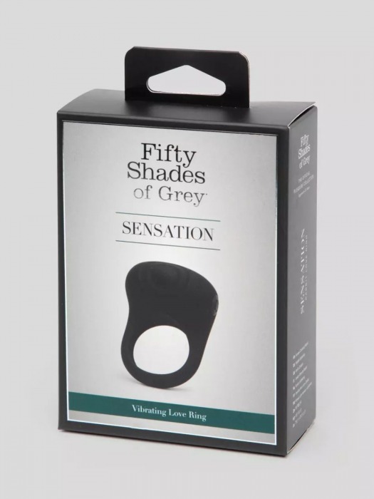 Черное эрекционное виброкольцо Sensation Rechargeable Vibrating Love Ring - Fifty Shades of Grey - в Белгороде купить с доставкой