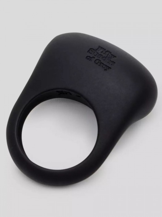 Черное эрекционное виброкольцо Sensation Rechargeable Vibrating Love Ring - Fifty Shades of Grey - в Белгороде купить с доставкой