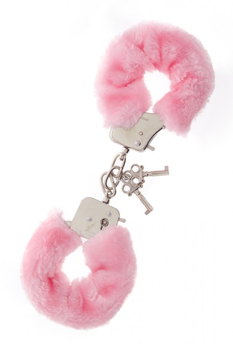 Металлические наручники с розовой меховой опушкой METAL HANDCUFF WITH PLUSH PINK - Dream Toys - купить с доставкой в Белгороде