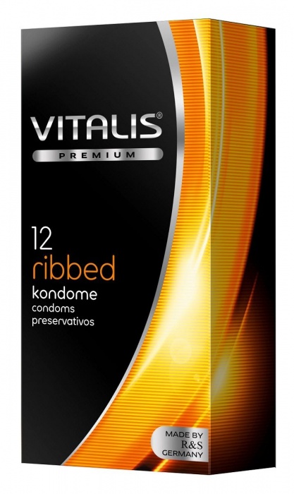 Ребристые презервативы VITALIS PREMIUM ribbed - 12 шт. - Vitalis - купить с доставкой в Белгороде