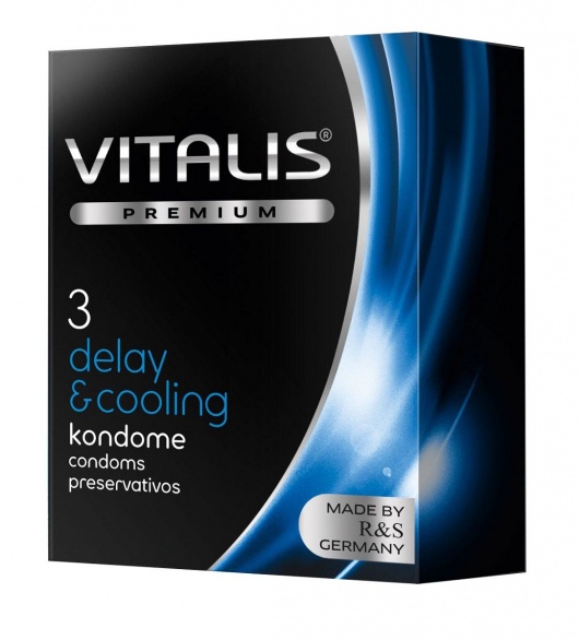 Презервативы VITALIS PREMIUM delay   cooling с охлаждающим эффектом - 3 шт. - Vitalis - купить с доставкой в Белгороде