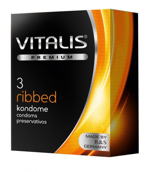 Ребристые презервативы VITALIS PREMIUM ribbed - 3 шт. - Vitalis - купить с доставкой в Белгороде