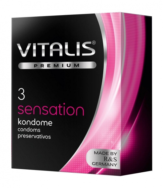Презервативы с пупырышками и кольцами VITALIS PREMIUM sensation - 3 шт. - Vitalis - купить с доставкой в Белгороде