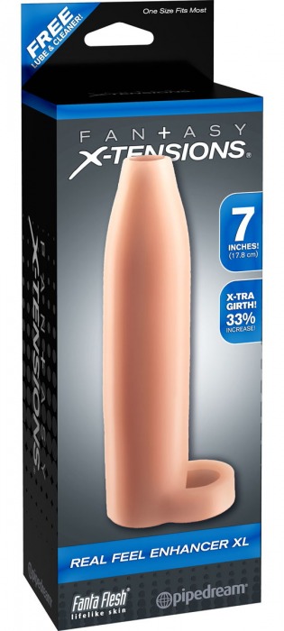 Телесная насадка Real Feel Enhancer XL - 17 см. - Pipedream - в Белгороде купить с доставкой