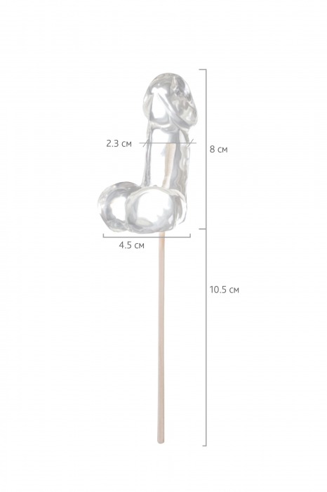 Прозрачный леденец в форме фаллоса со вкусом пина колады - Sosuчki - купить с доставкой в Белгороде