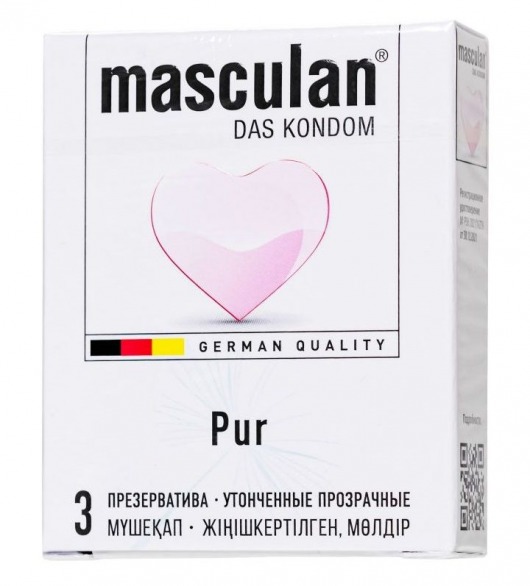 Супертонкие презервативы Masculan Pur - 3 шт. - Masculan - купить с доставкой в Белгороде