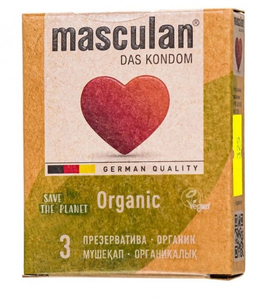 Экологически чистые презервативы Masculan Organic - 3 шт. - Masculan - купить с доставкой в Белгороде