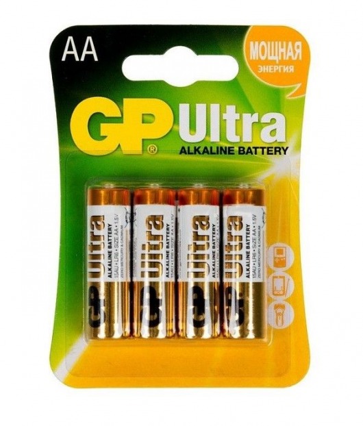 Батарейки алкалиновые GP Ultra Alkaline AA/LR6 - 4 шт. - Элементы питания - купить с доставкой в Белгороде