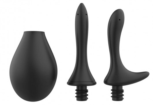 Черный анальный душ Nexus Anal Douche Set с 2 сменными насадками - Nexus Range - купить с доставкой в Белгороде