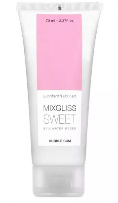 Смазка на водной основе Mixgliss Sweet с ароматом бабл-гам - 70 мл. - Mixgliss - купить с доставкой в Белгороде