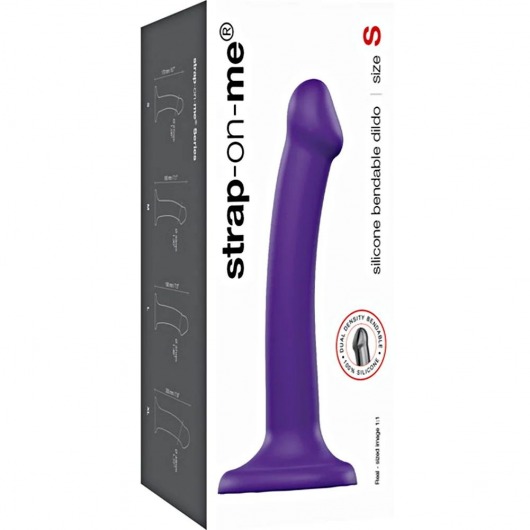 Фиолетовый фаллоимитатор-насадка Strap-On-Me Dildo Dual Density size S - 17 см. - Strap-on-me - купить с доставкой в Белгороде