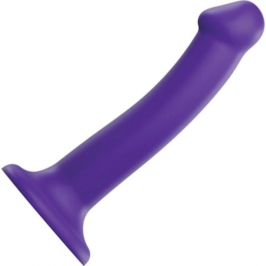 Фиолетовый фаллоимитатор-насадка Strap-On-Me Dildo Dual Density size M - 18 см. - Strap-on-me - купить с доставкой в Белгороде