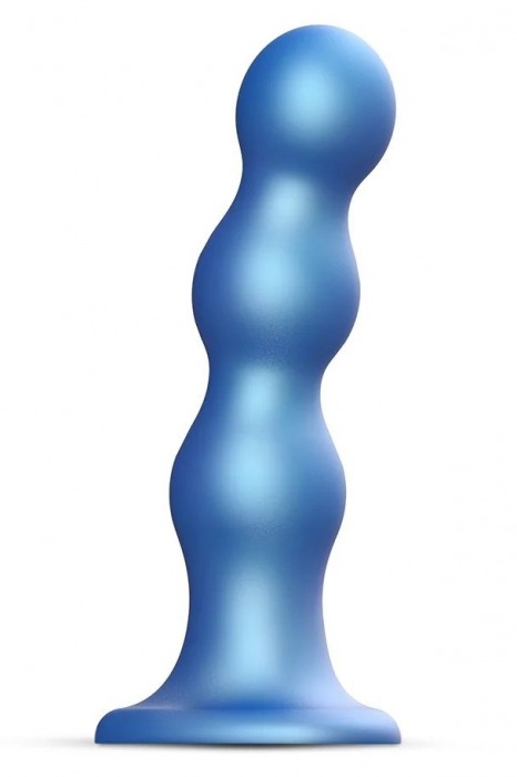 Голубая насадка Strap-On-Me Dildo Plug Balls size S - Strap-on-me - купить с доставкой в Белгороде