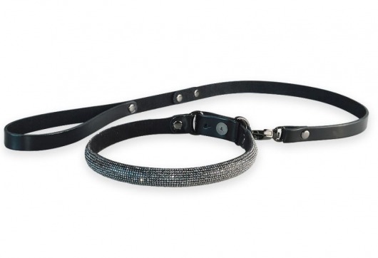 Эффектный сверкающий ошейник с поводком  Гламур - Sitabella - купить с доставкой в Белгороде
