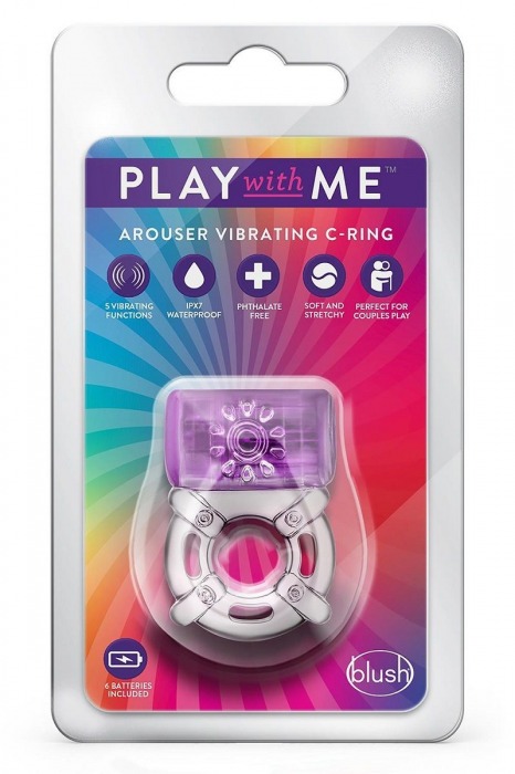 Фиолетовое эрекционное виброкольцо One Night Stand Vibrating C-Ring - Blush Novelties - в Белгороде купить с доставкой
