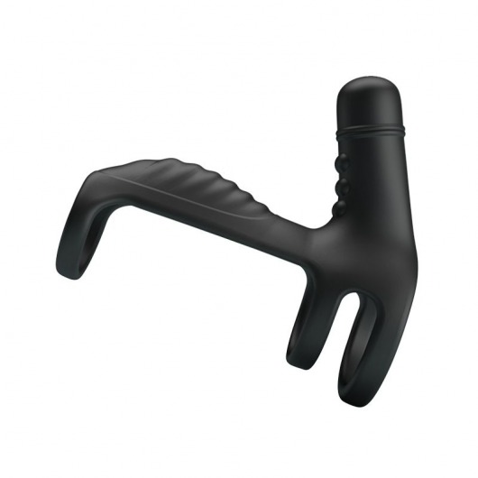 Черная вибронасадка на пенис Vibrating Penis Sling - Baile - в Белгороде купить с доставкой