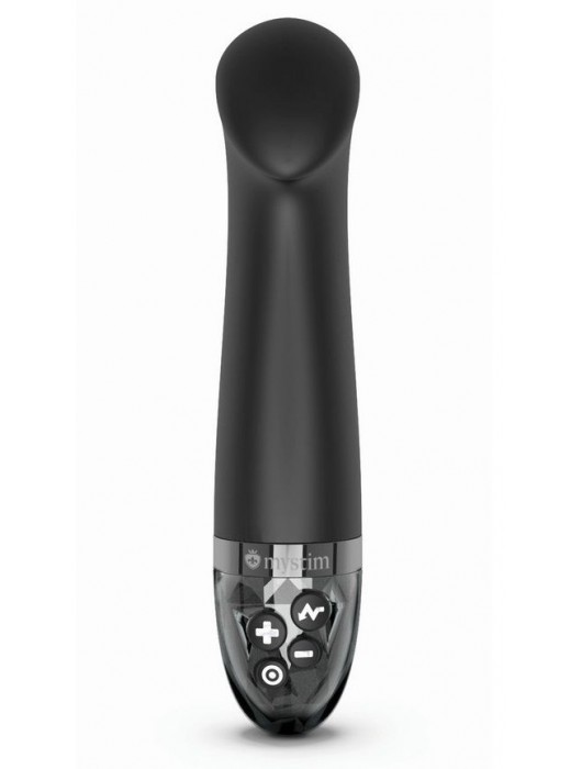 Черный вибратор с функцией электростимуляции Right on Ron - 17 см. - MyStim - купить с доставкой в Белгороде