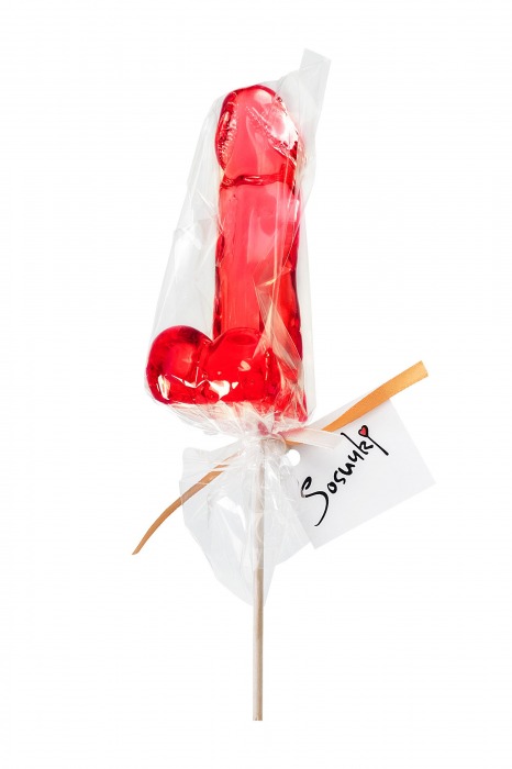 Красный леденец в форме члена со вкусом виски - 173 гр. - Sosuчki - купить с доставкой в Белгороде