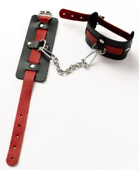 Черные оковы с красным декором и заклепками - Crazy Handmade - купить с доставкой в Белгороде