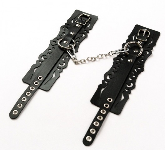 Узорчатые кожаные оковы с регулируемыми ремешками - Crazy Handmade - купить с доставкой в Белгороде