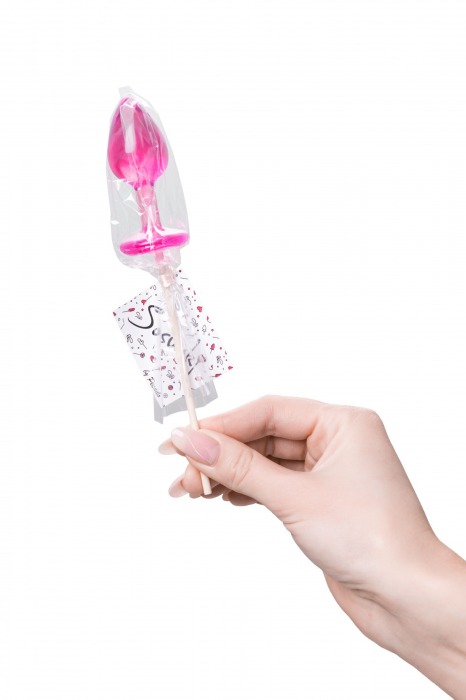 Розовый леденец  в форме анальной втулки со вкусом айриш крим - 29 гр. - Sosuчki - купить с доставкой в Белгороде