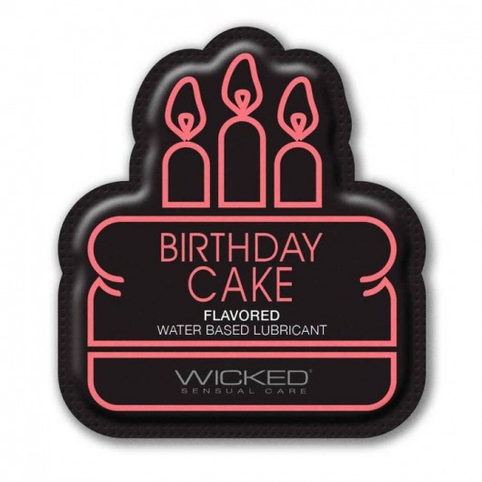 Лубрикант на водной основе со вкусом торта с кремом Wicked Aqua Birthday cake - 3 мл. - Wicked - купить с доставкой в Белгороде