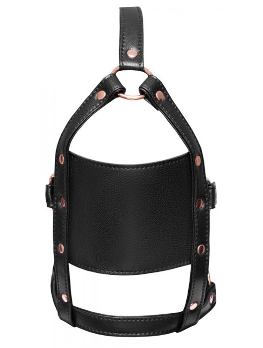Черный намордник с кляпом-шаром Head Harness With A Gag - Orion - купить с доставкой в Белгороде