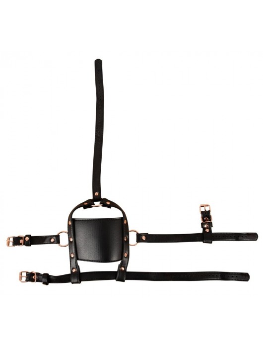 Черный намордник с кляпом-шаром Head Harness With A Gag - Orion - купить с доставкой в Белгороде