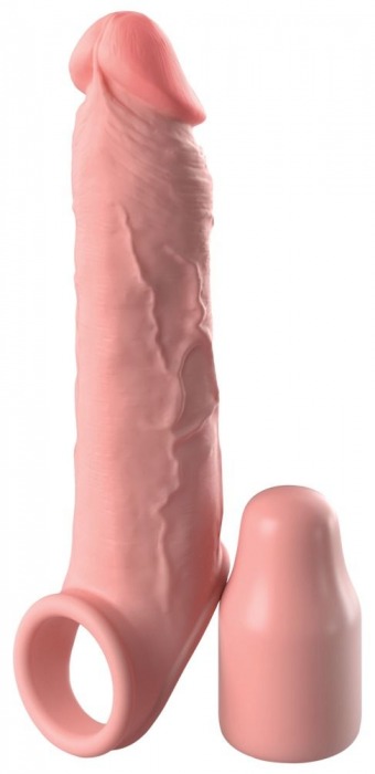 Телесная насадка-удлинитель 2 Inch Silicone X-tension with Strap - 20,3 см. - Pipedream - в Белгороде купить с доставкой