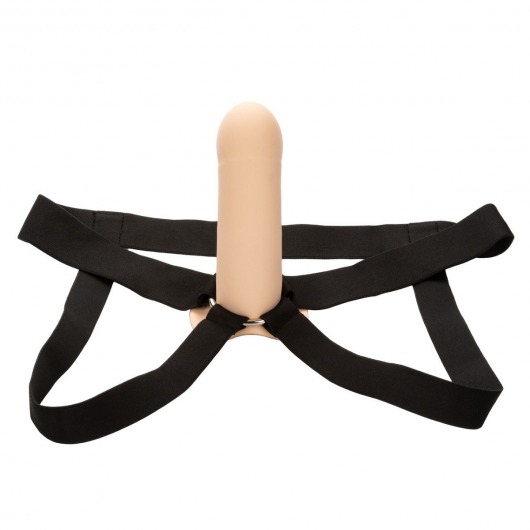 Телесный фаллопротез из силикона Extension with Harness - 15,75 см. - California Exotic Novelties - купить с доставкой в Белгороде