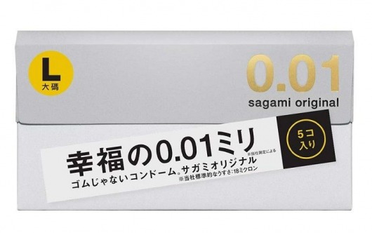 Презервативы Sagami Original 0.02 L-size увеличенного размера - 5 шт. - Sagami - купить с доставкой в Белгороде