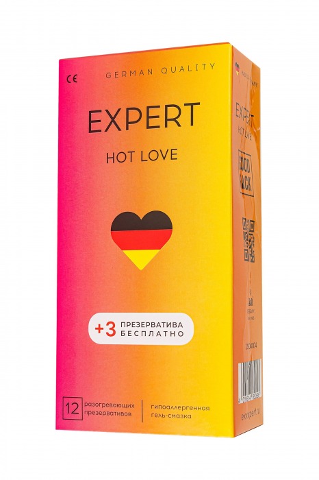 Презервативы EXPERT Hot Love с разогревающим эффектом - 12 шт.(+3 в подарок) - Expert - купить с доставкой в Белгороде