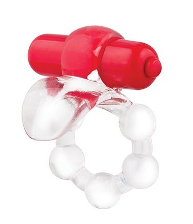 Виброкольцо с язычком и красным виброэлементом Overtime - Screaming O - в Белгороде купить с доставкой