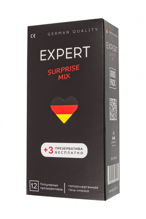 Презервативы EXPERT Surprise Mix - 12 шт.(+3 в подарок) - Expert - купить с доставкой в Белгороде