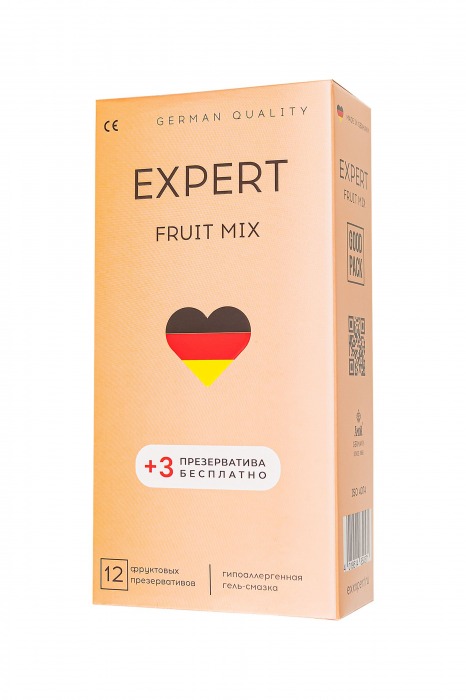 Ароматизированные презервативы EXPERT Fruit Mix - 12 шт.(+3 в подарок) - Expert - купить с доставкой в Белгороде