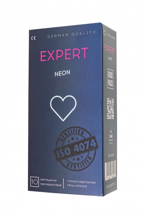 Светящиеся в темноте презервативы EXPERT Neon - 10 шт. - Expert - купить с доставкой в Белгороде