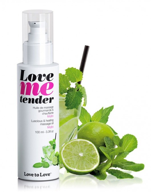 Съедобное согревающее массажное масло Love Me Tender Mojito с ароматом мохито - 100 мл. - Love to Love - купить с доставкой в Белгороде