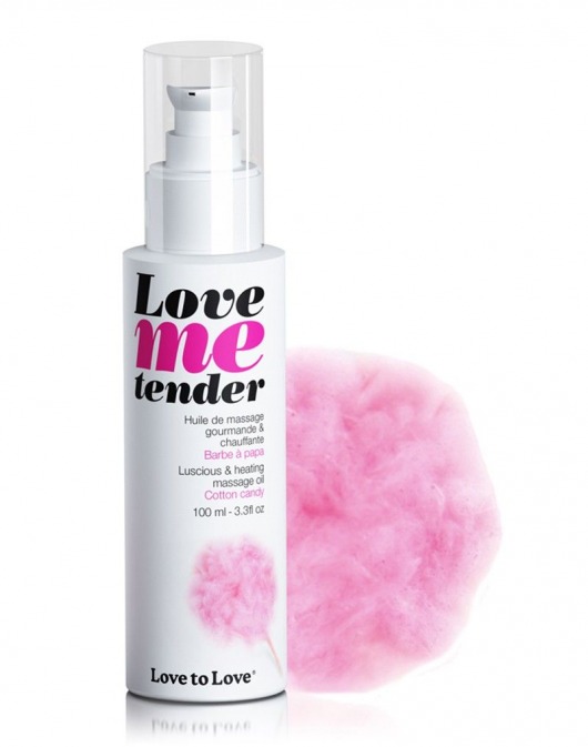 Съедобное согревающее массажное масло Love Me Tender Cotton Candy с ароматом сладкой ваты - 100 мл. - Love to Love - купить с доставкой в Белгороде