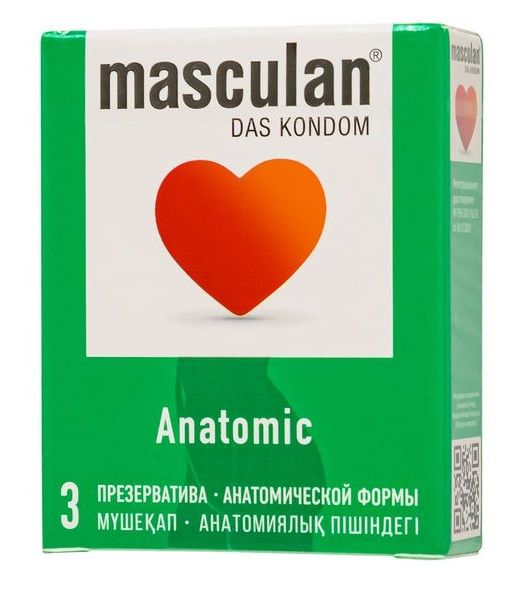 Презервативы анатомической формы Masculan Anatomic - 3 шт. - Masculan - купить с доставкой в Белгороде