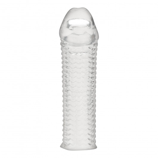 Текстурированная насадка на пенис Clear Textured Penis Enhancing Sleeve Extension - 16,5 см. - BlueLine - в Белгороде купить с доставкой