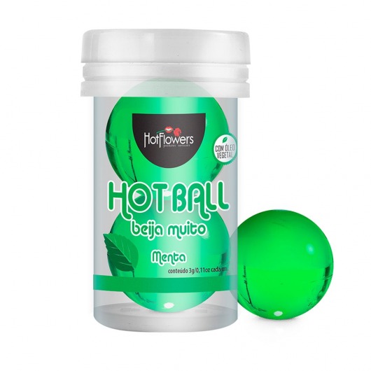 Лубрикант на масляной основе Hot Ball Beija Muito с ароматом мяты (2 шарика по 3 гр.) - HotFlowers - купить с доставкой в Белгороде